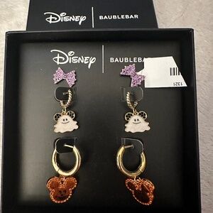NIB DISNEY BAUBLEBAR EARRINGS 3 PAIR HALLOWEEN